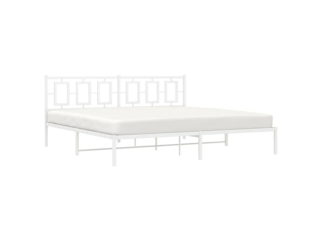 Giroletto con Testiera Metallo Bianco 193x203 cm
