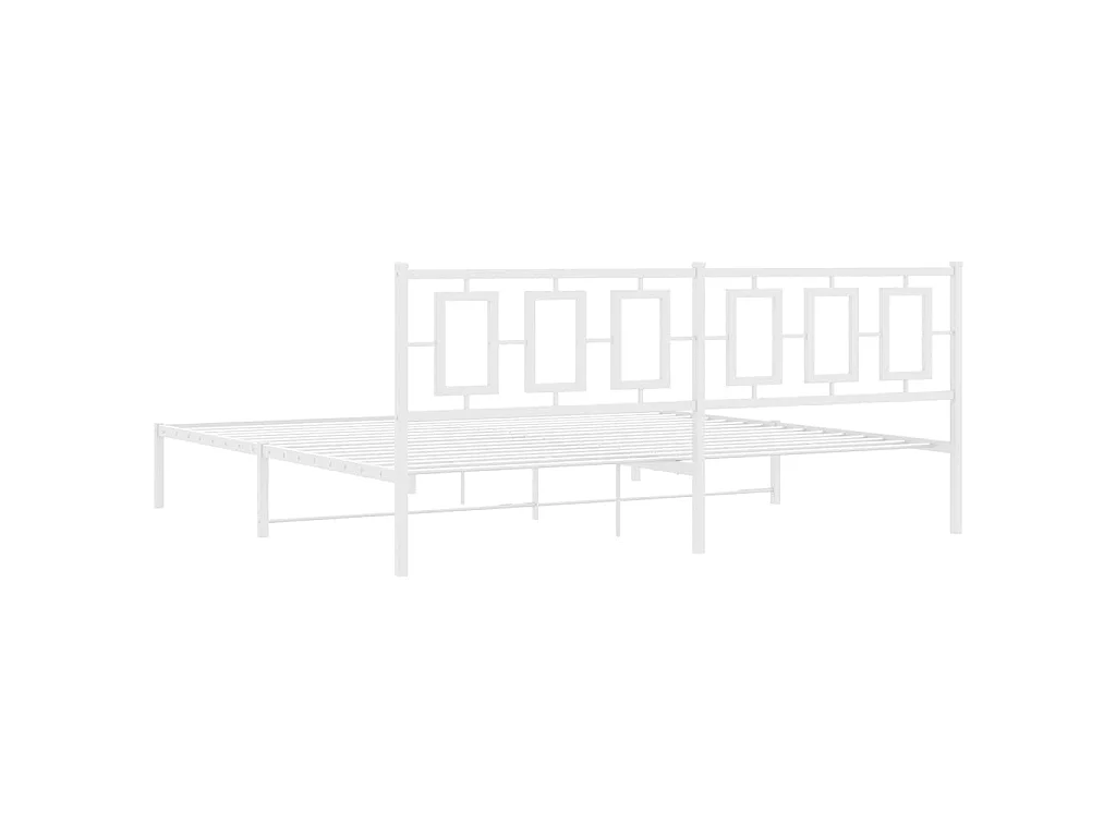 Giroletto con Testiera Metallo Bianco 193x203 cm