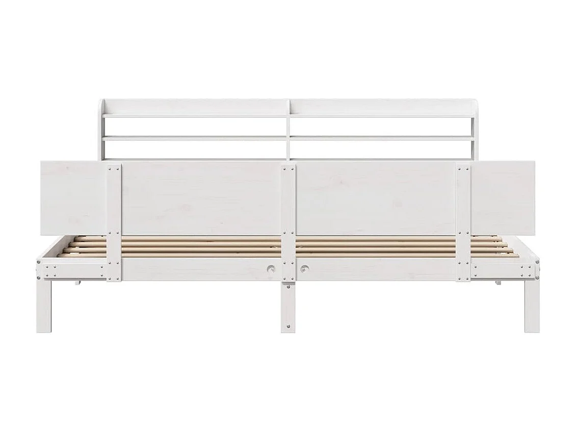 Estructura de cama con cabecero sin colchón blanco 200x200 cm