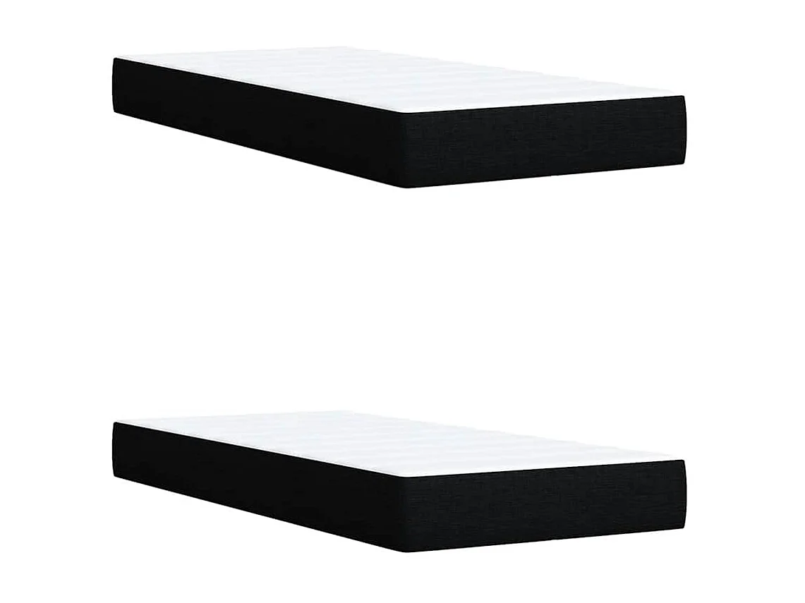 Sommier à lattes de lit avec matelas Noir 200x200 cm Tissu