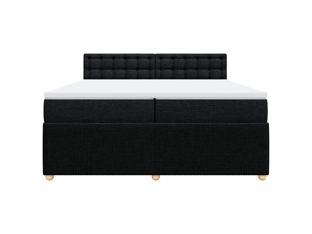 Sommier à lattes de lit avec matelas Noir 200x200 cm Tissu