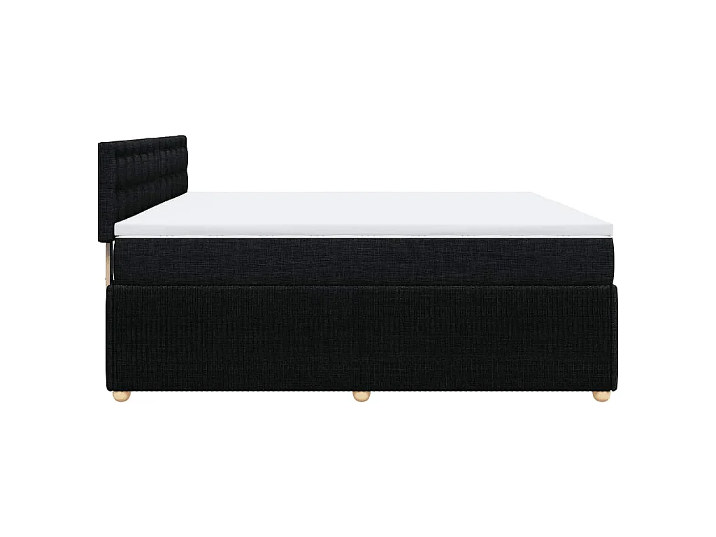 Sommier à lattes de lit avec matelas Noir 200x200 cm Tissu