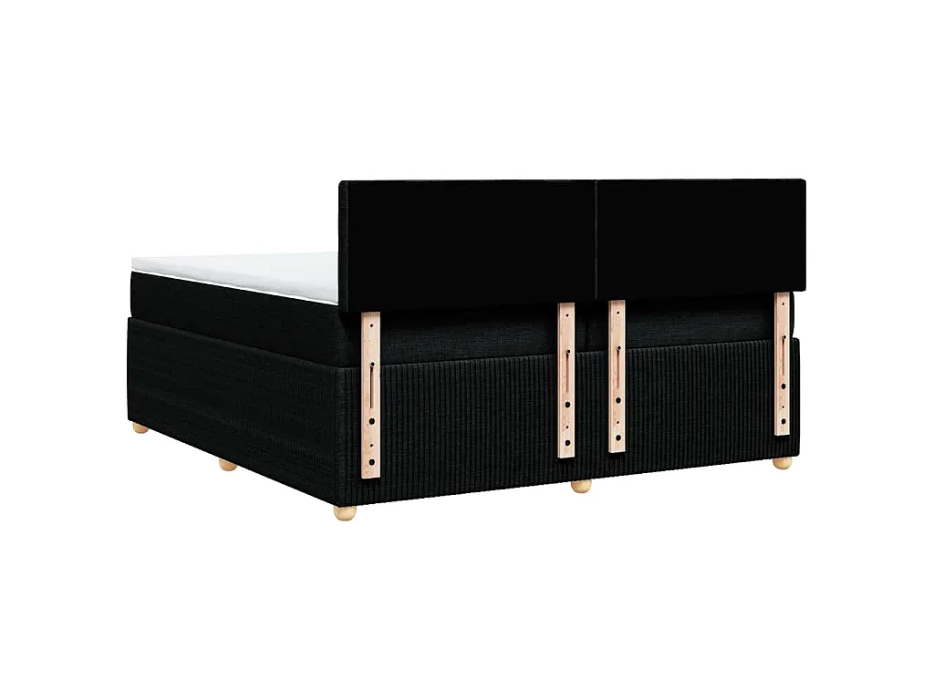 Sommier à lattes de lit avec matelas Noir 200x200 cm Tissu