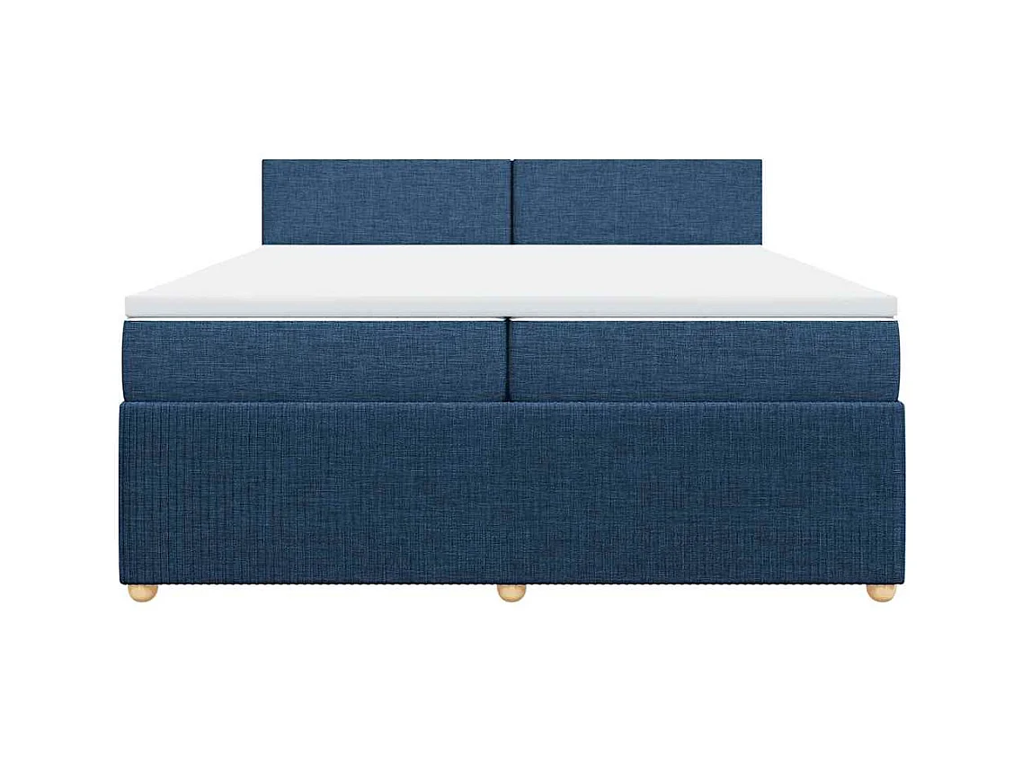 Boxspringbett mit Matratze Blau 200x200 cm Stoff