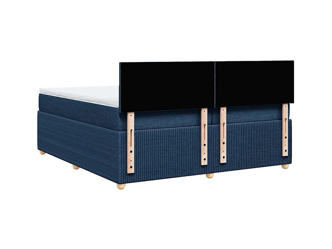 Boxspringbett mit Matratze Blau 200x200 cm Stoff