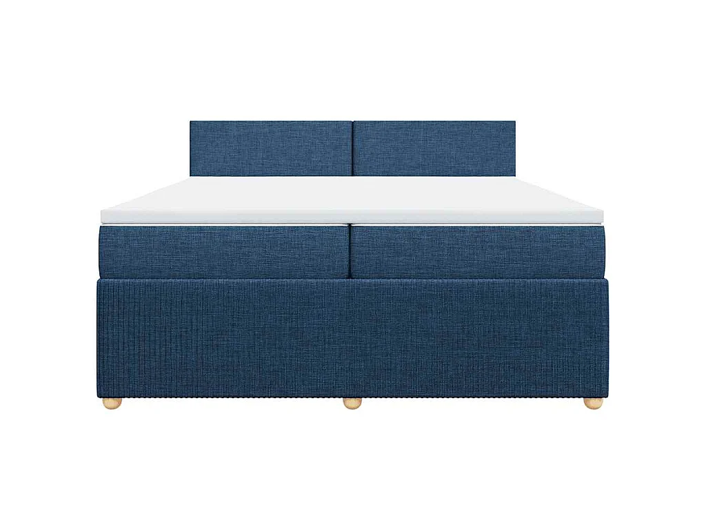 Boxspringbett mit Matratze Blau 200x200 cm Stoff