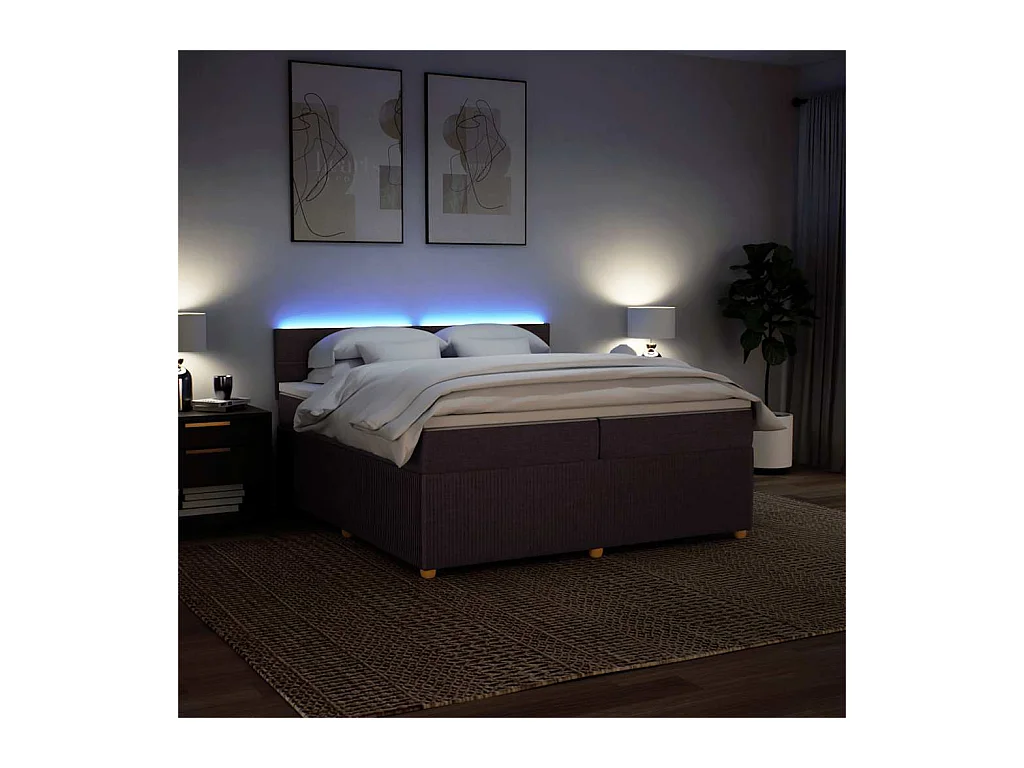 Sommier à lattes de lit avec matelas Marron foncé 200x200 cm