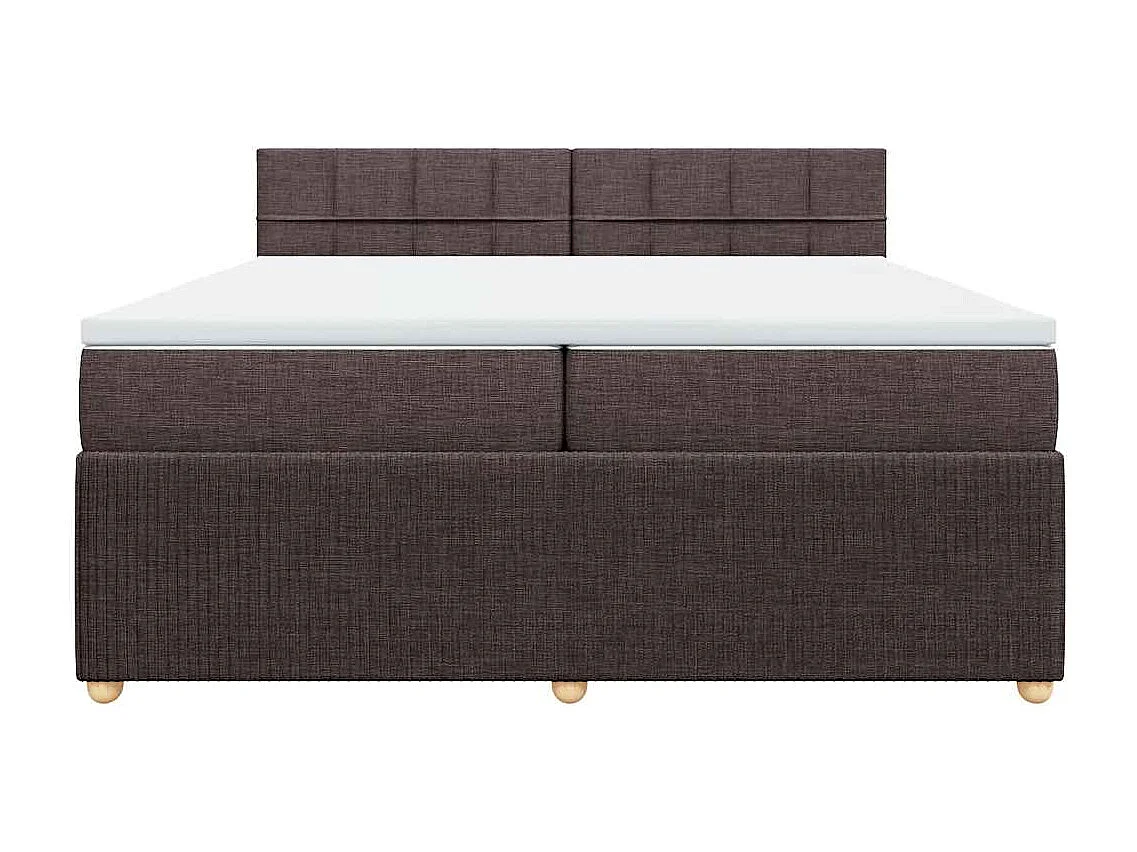 Boxspringbett mit Matratze Dunkelbraun 200x200 cm Stoff