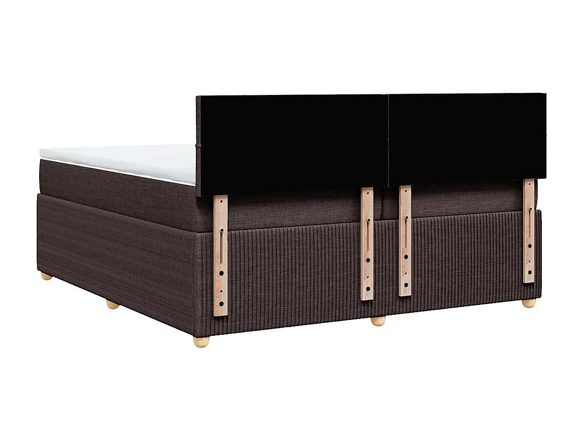 Boxspringbett mit Matratze Dunkelbraun 200x200 cm Stoff