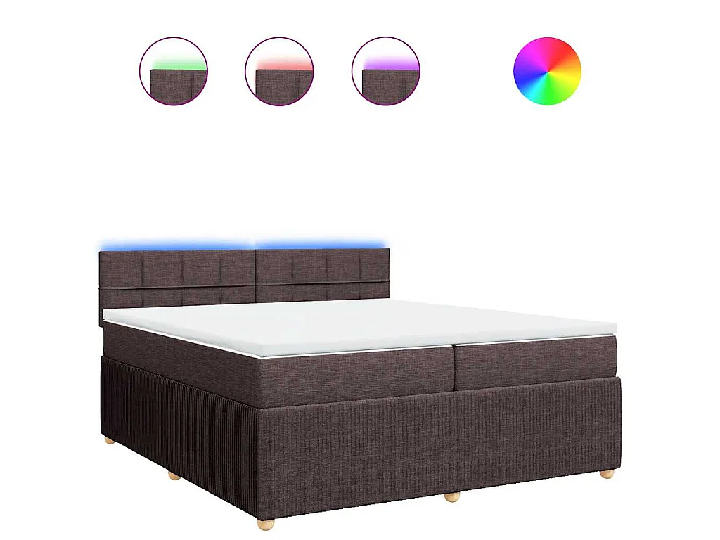Sommier à lattes de lit avec matelas Marron foncé 200x200 cm