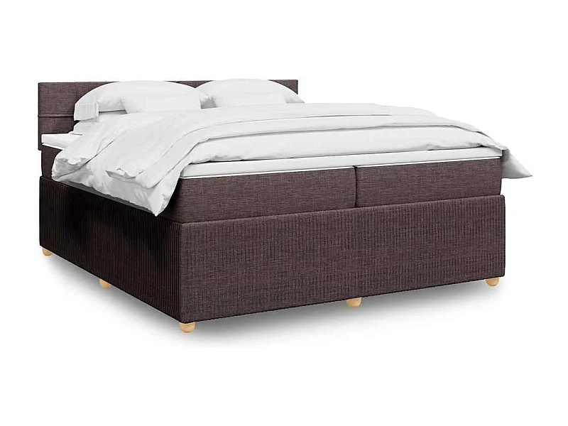 Boxspringbett mit Matratze Dunkelbraun 200x200 cm Stoff