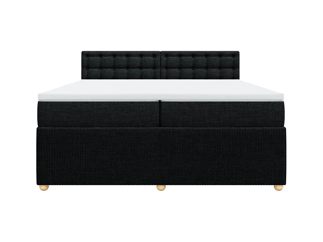 Sommier à lattes de lit avec matelas Noir 200x200 cm Tissu