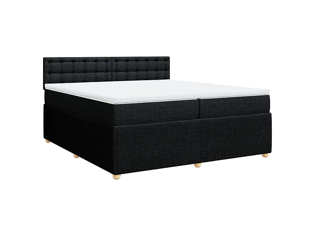 Boxspringbett mit Matratze Schwarz 200x200 cm Stoff