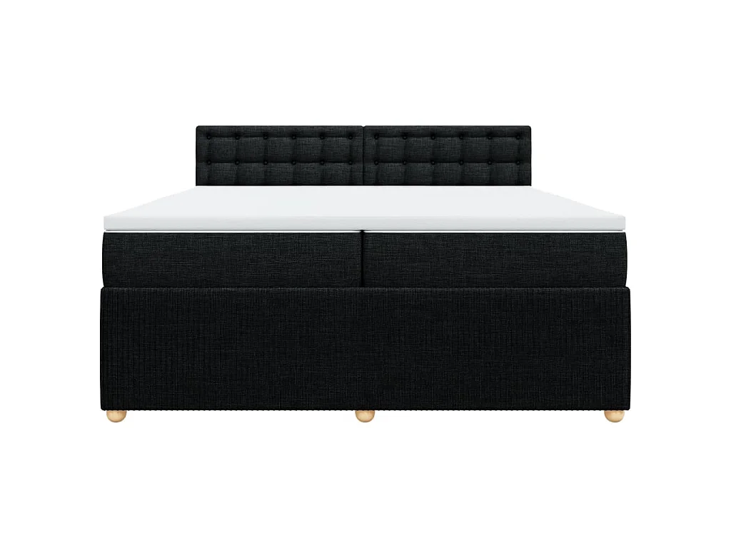 Boxspringbett mit Matratze Schwarz 200x200 cm Stoff