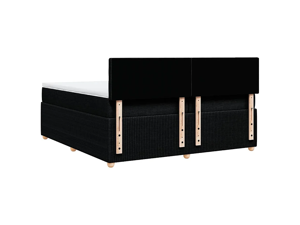 Boxspringbett mit Matratze Schwarz 200x200 cm Stoff