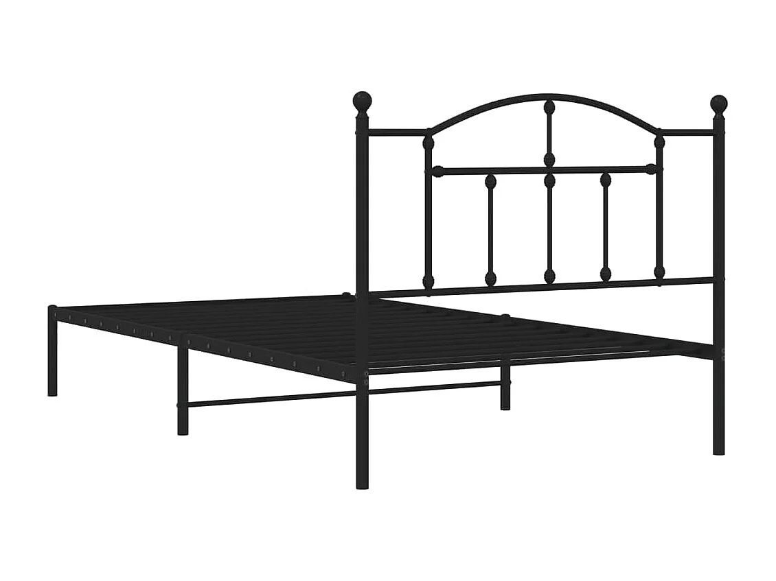 Estructura cama sin colchón con cabecero metal negro 107x203 cm