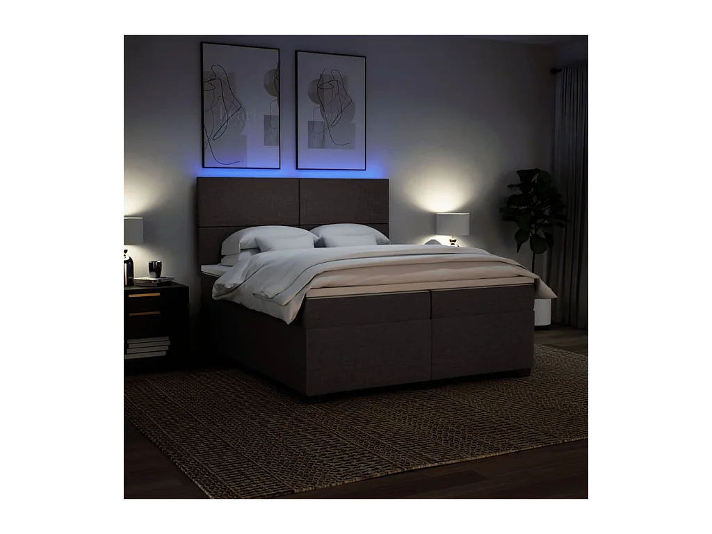 Sommier à lattes de lit avec matelas Marron foncé 200x200 cm