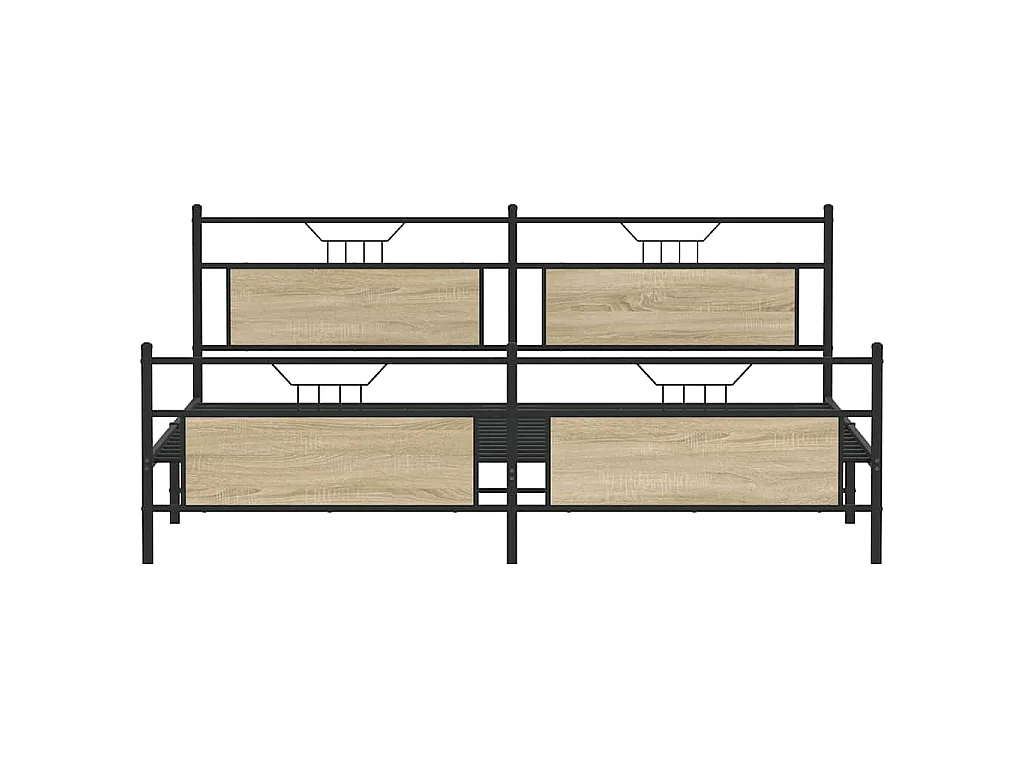 Estructura de cama sin colchón metal roble Sonoma 200x200 cm