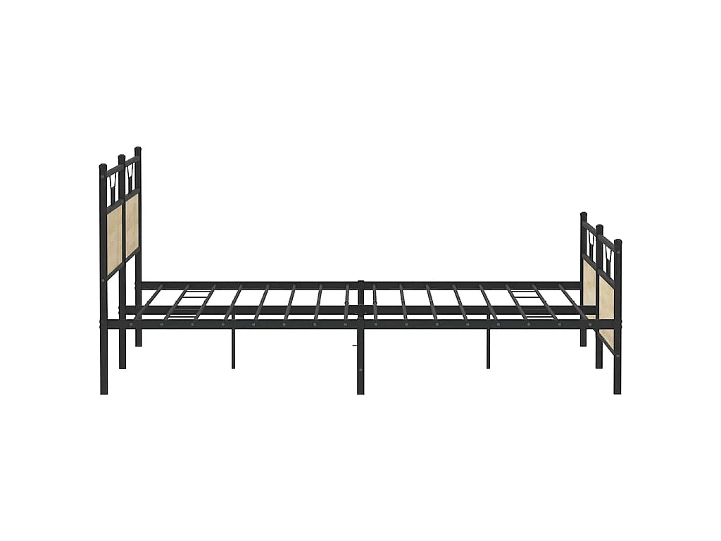 Estructura de cama sin colchón metal roble Sonoma 200x200 cm
