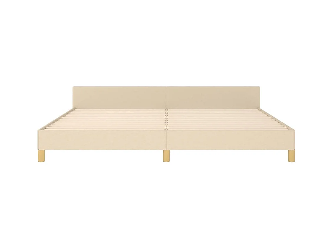 Cadre de lit sans matelas crème 200x200 cm tissu