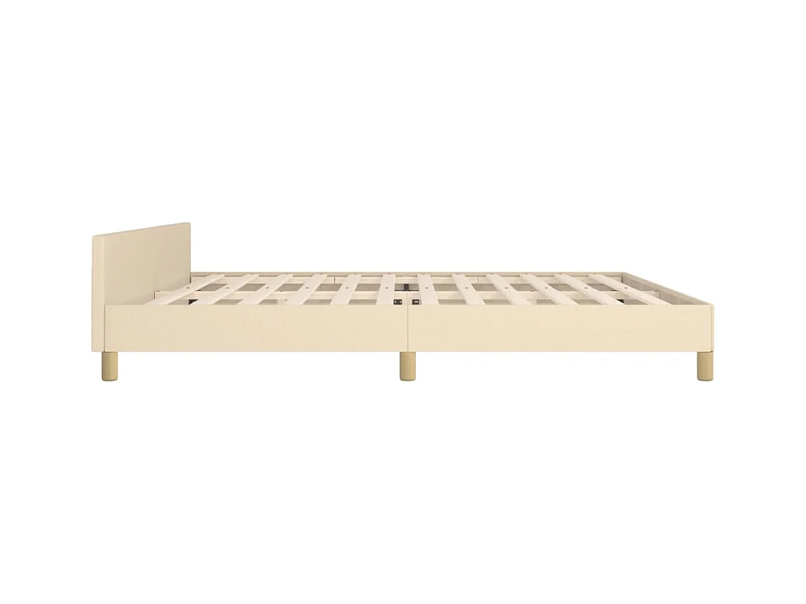 Cadre de lit sans matelas crème 200x200 cm tissu