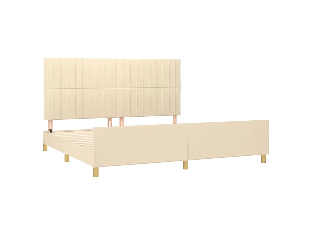 Cadre de lit sans matelas crème 200x200 cm tissu