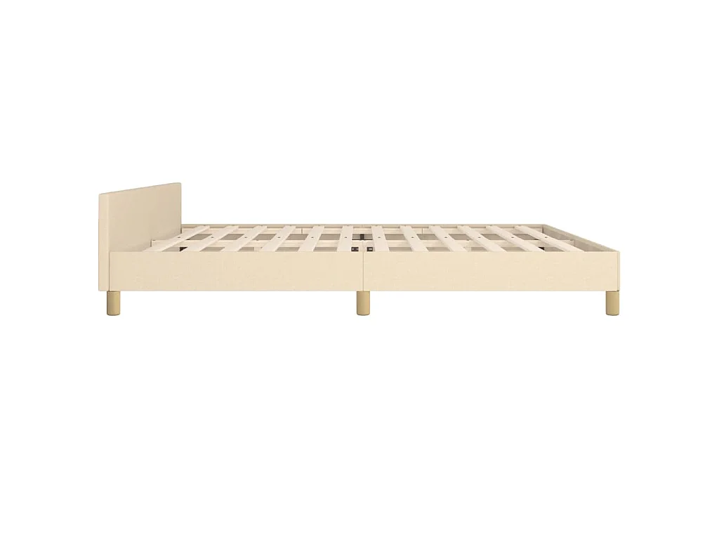 Cadre de lit sans matelas crème 200x200 cm tissu