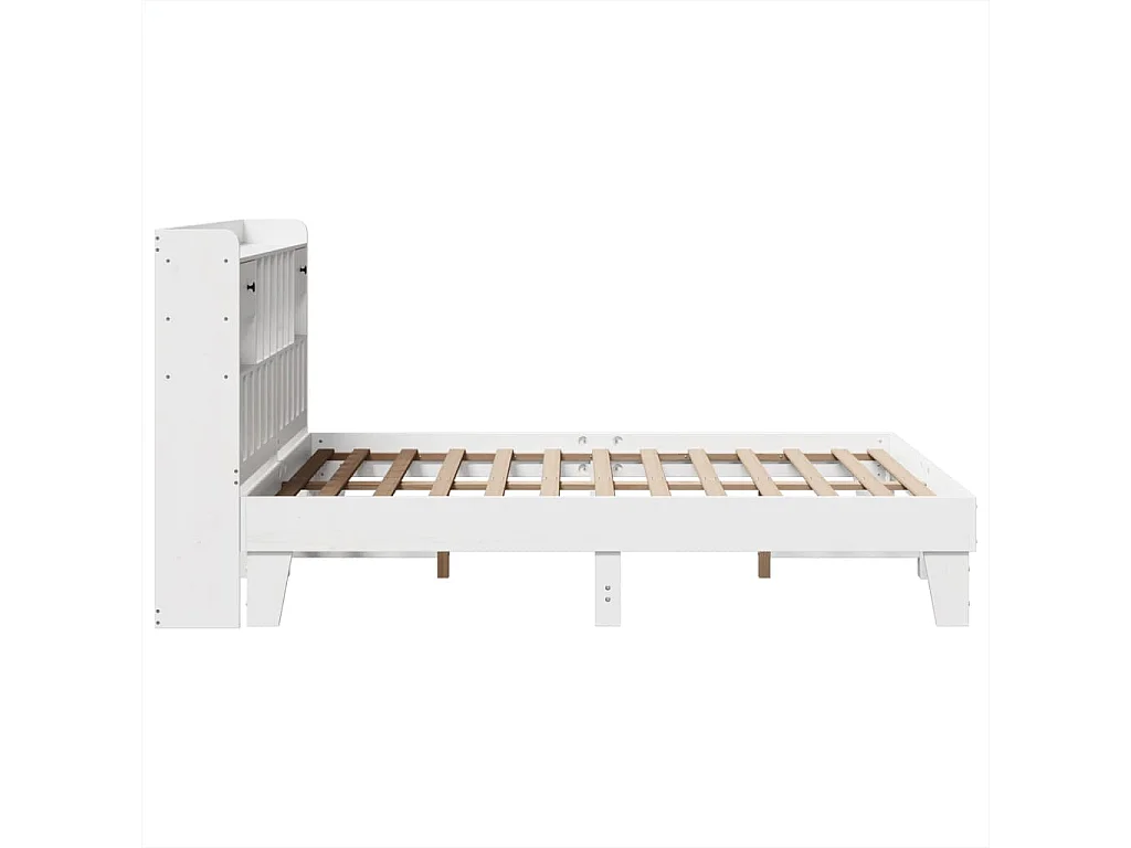 Cadre de lit sans matelas blanc 150x200 cm bois de pin massif