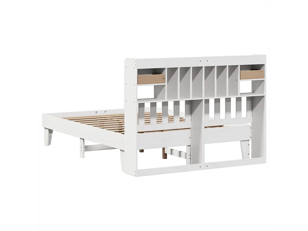Cama sem colchão 150x200 cm madeira de pinho maciça branco