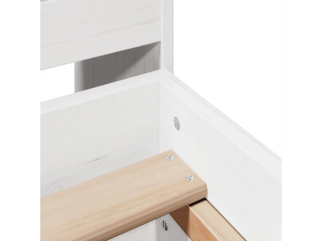 Cama sem colchão 150x200 cm madeira de pinho maciça branco