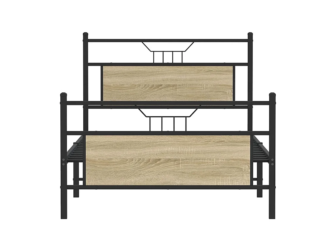 Estrutura de cama sem colchão 107x203 cm carvalho sonoma