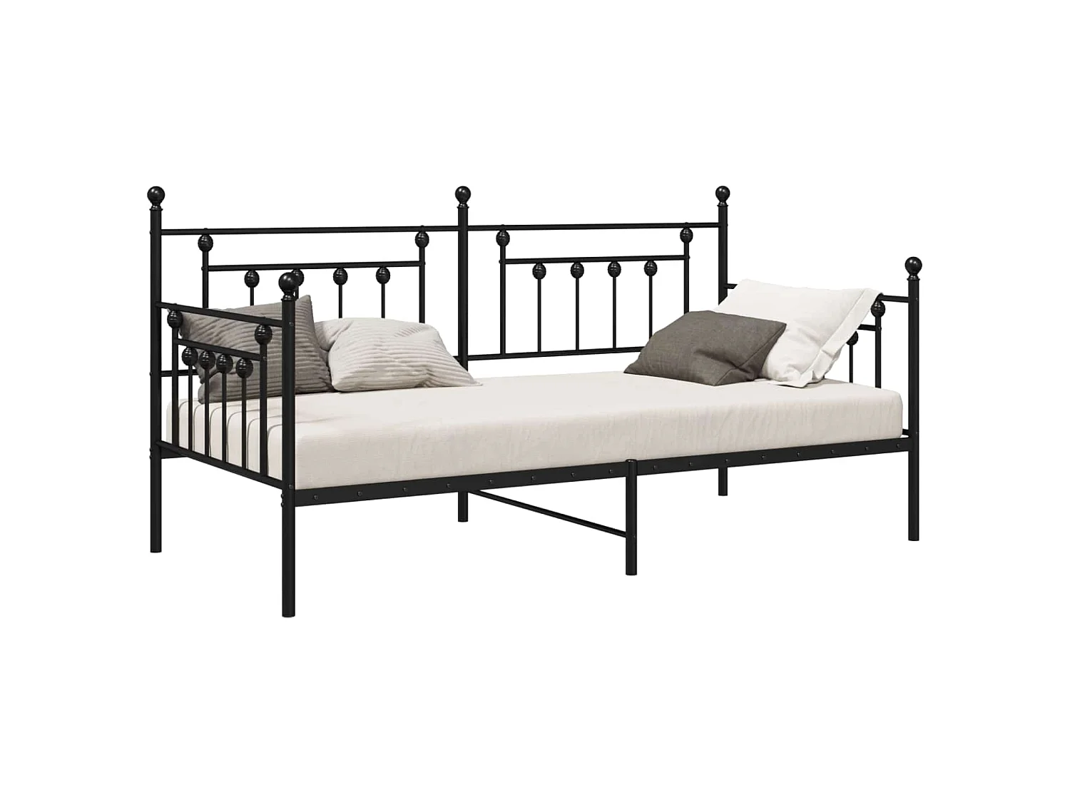 Bedframe voor een daybed Zwart 107 x 203 cm Staal