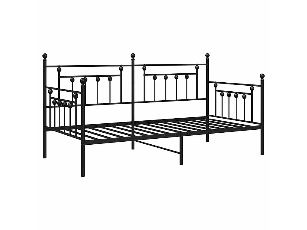 Bedframe voor een daybed Zwart 107 x 203 cm Staal