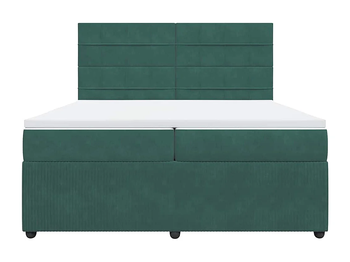 Sommier à lattes de lit et matelas Vert foncé 200x200cm Velours