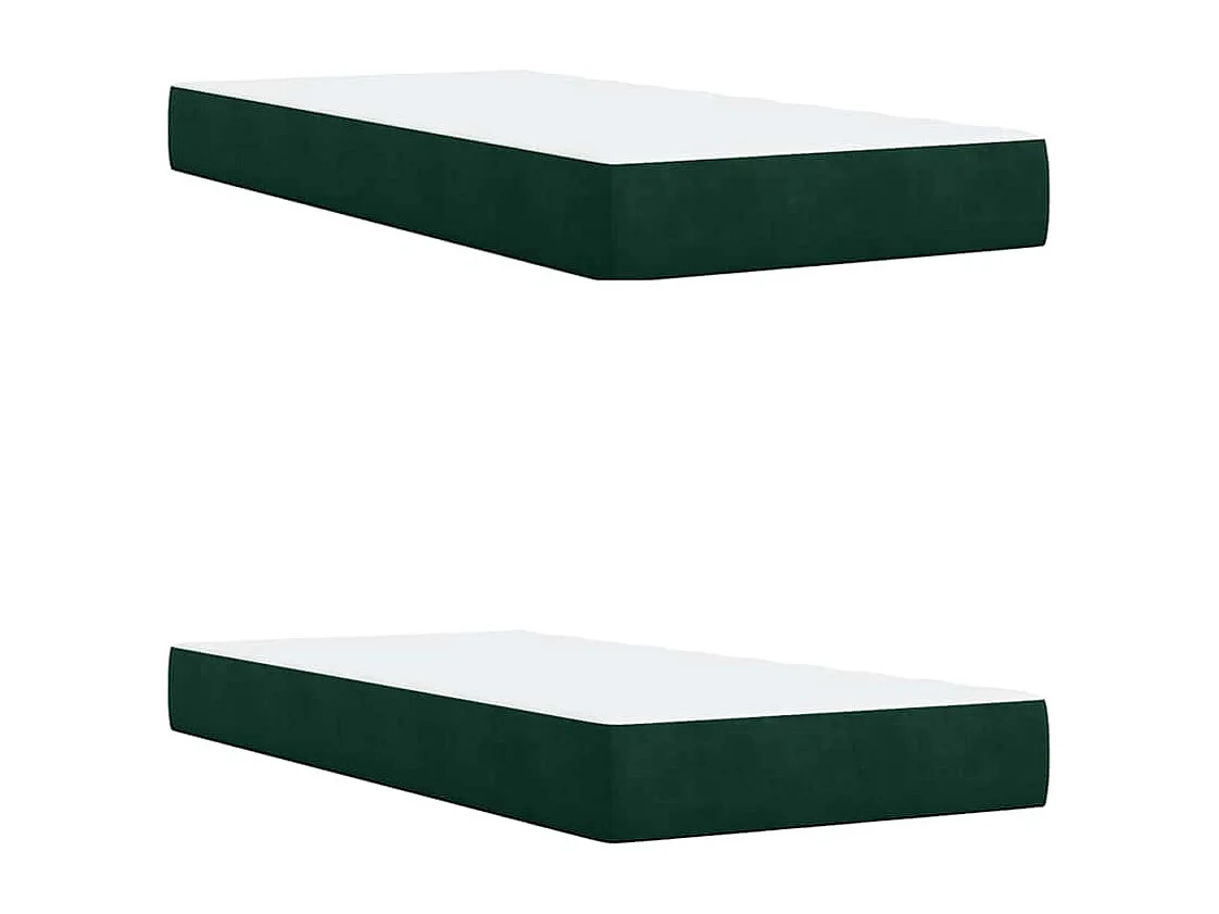 Cama box spring con colchón terciopelo verde oscuro 200x200 cm