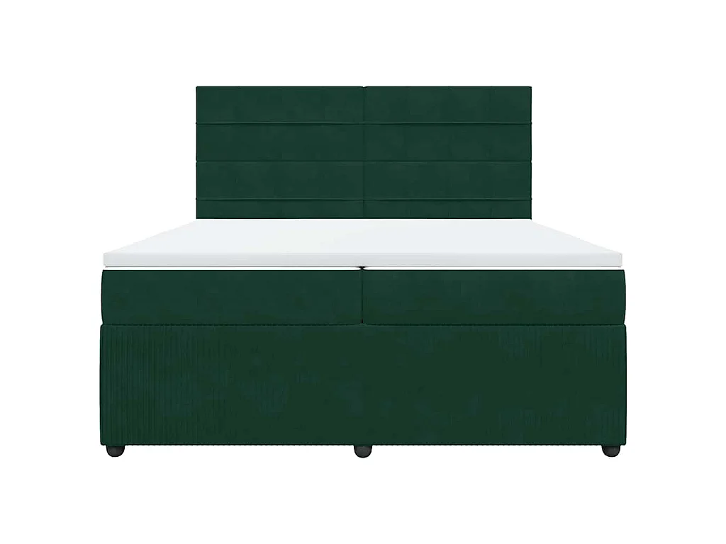 Boxspring met matras fluweel donkergroen 200x200 cm