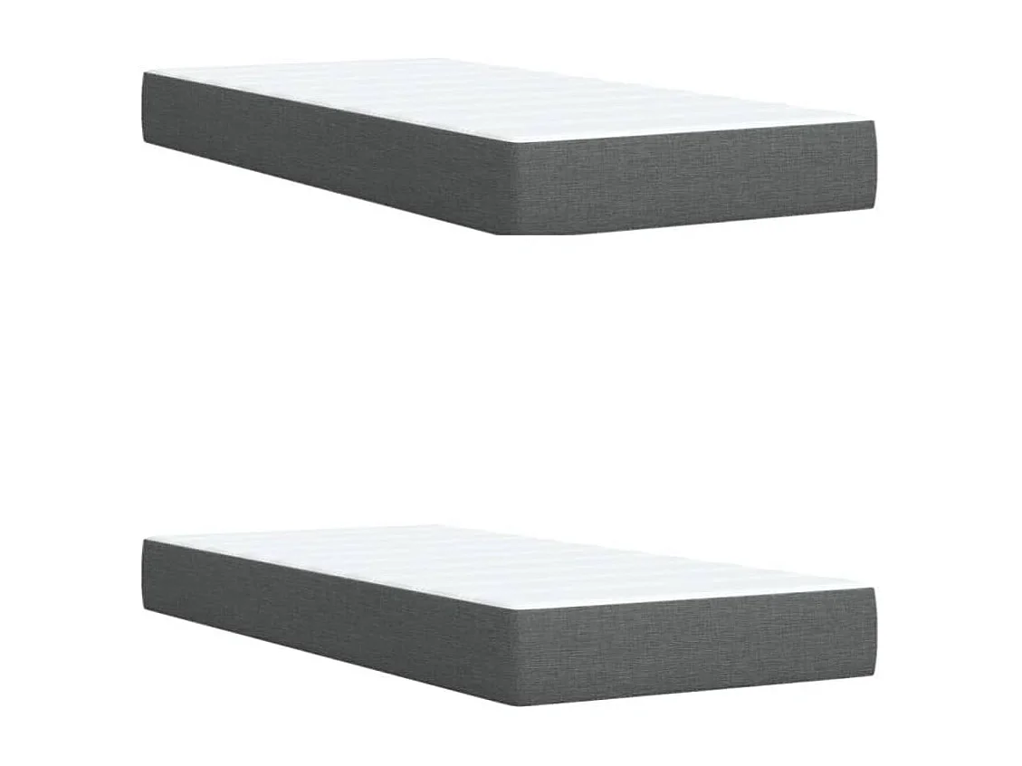 Cama box spring con colchón tela gris oscuro 200x200 cm