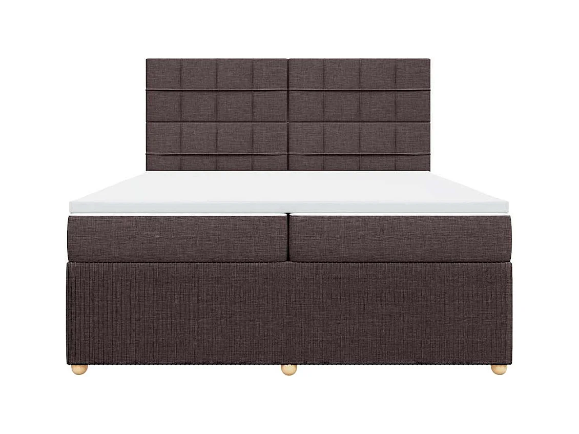 Sommier à lattes de lit avec matelas Marron foncé 200x200 cm