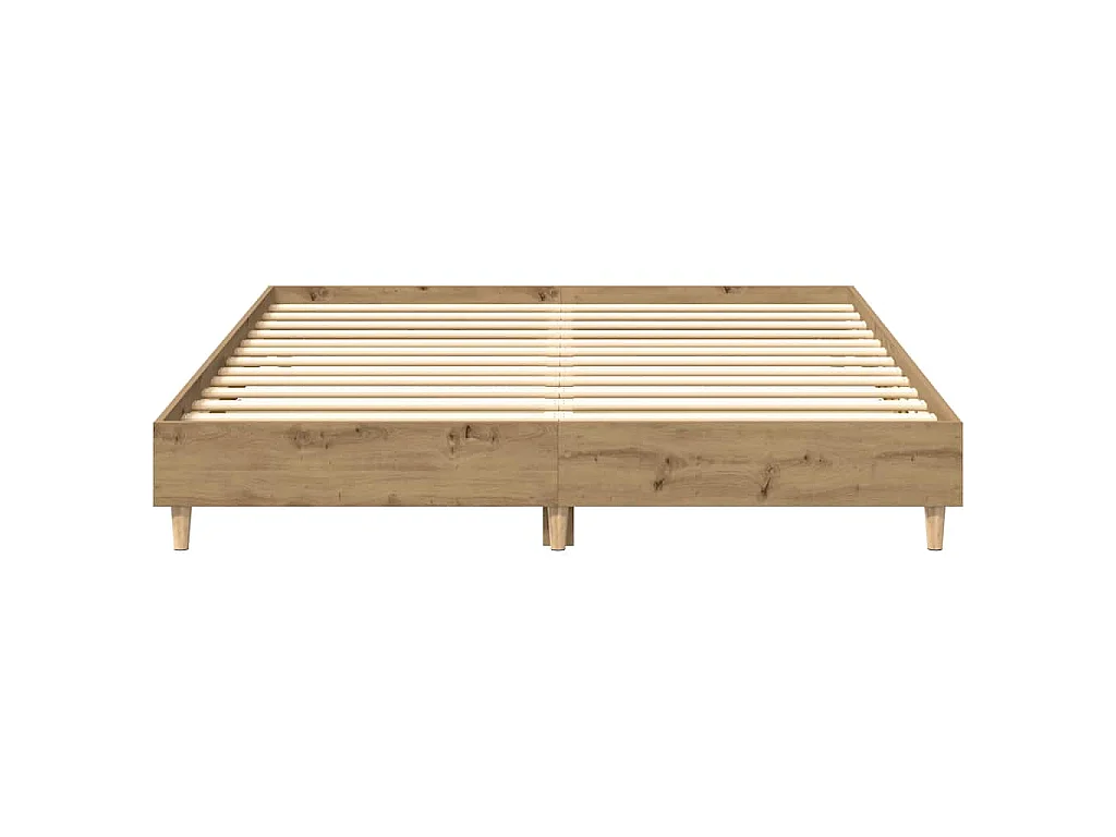 Cadre de lit sans matelas chêne artisanal 150x200 cm