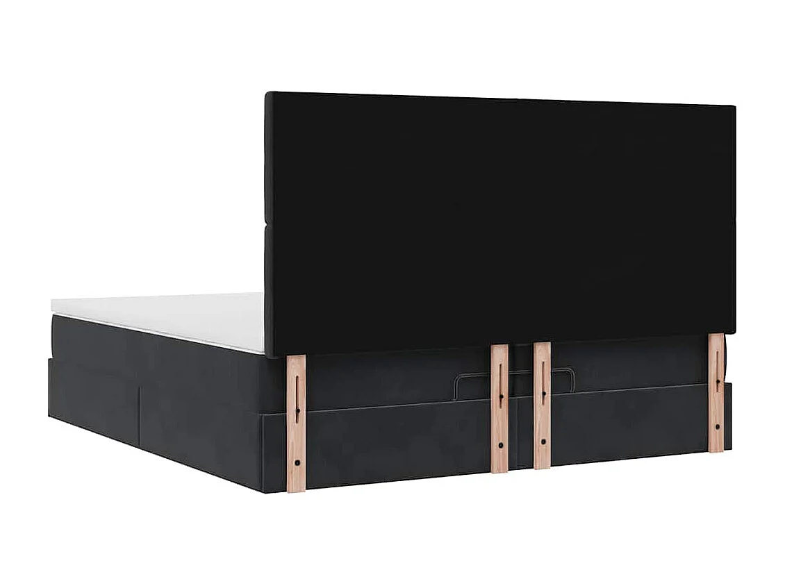 Ottoman bed met matrassen 200x200cm fluweel zwart