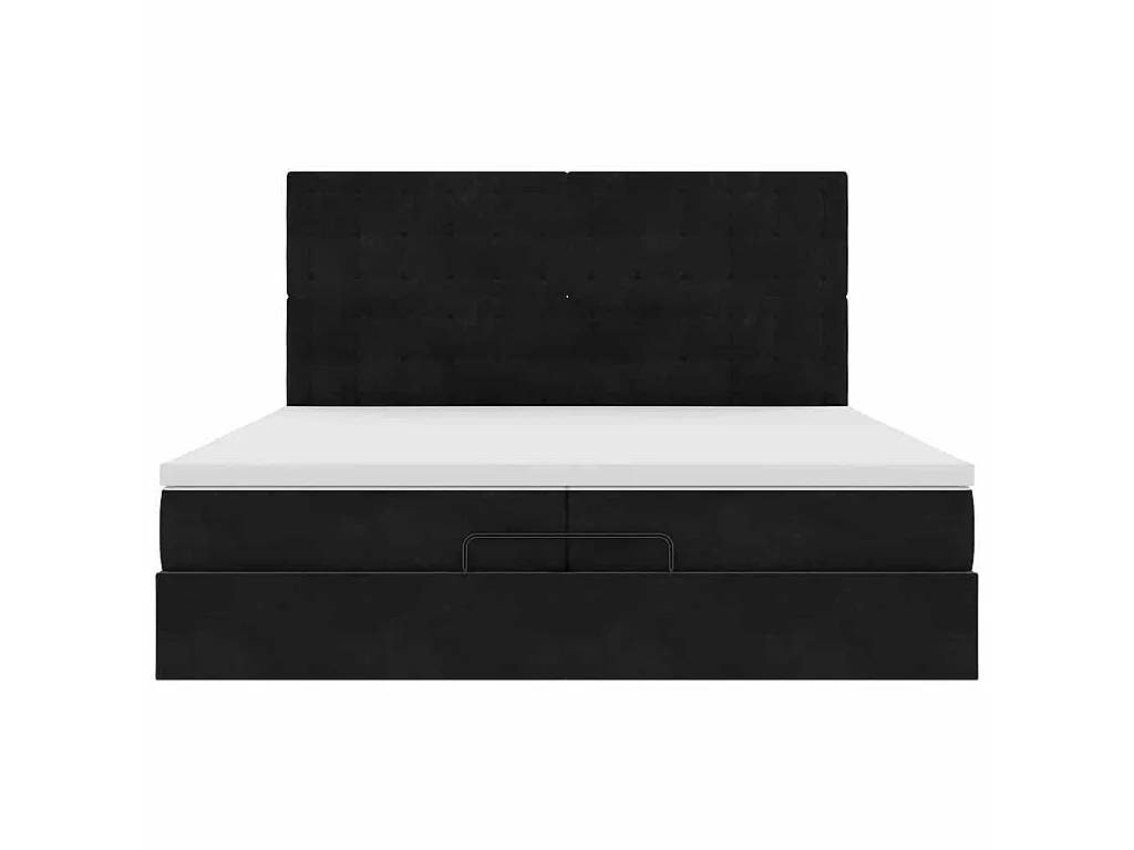 Ottoman bed met matrassen 200x200cm fluweel zwart