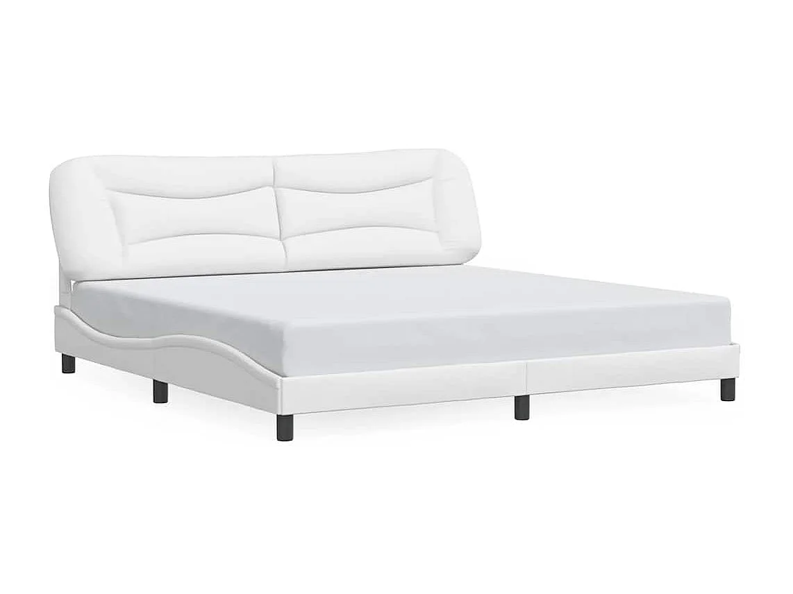 Cadre de lit sans matelas Hvar blanc 200x200 cm similicuir
