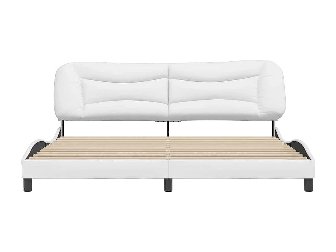 Cadre de lit sans matelas Hvar blanc 200x200 cm similicuir
