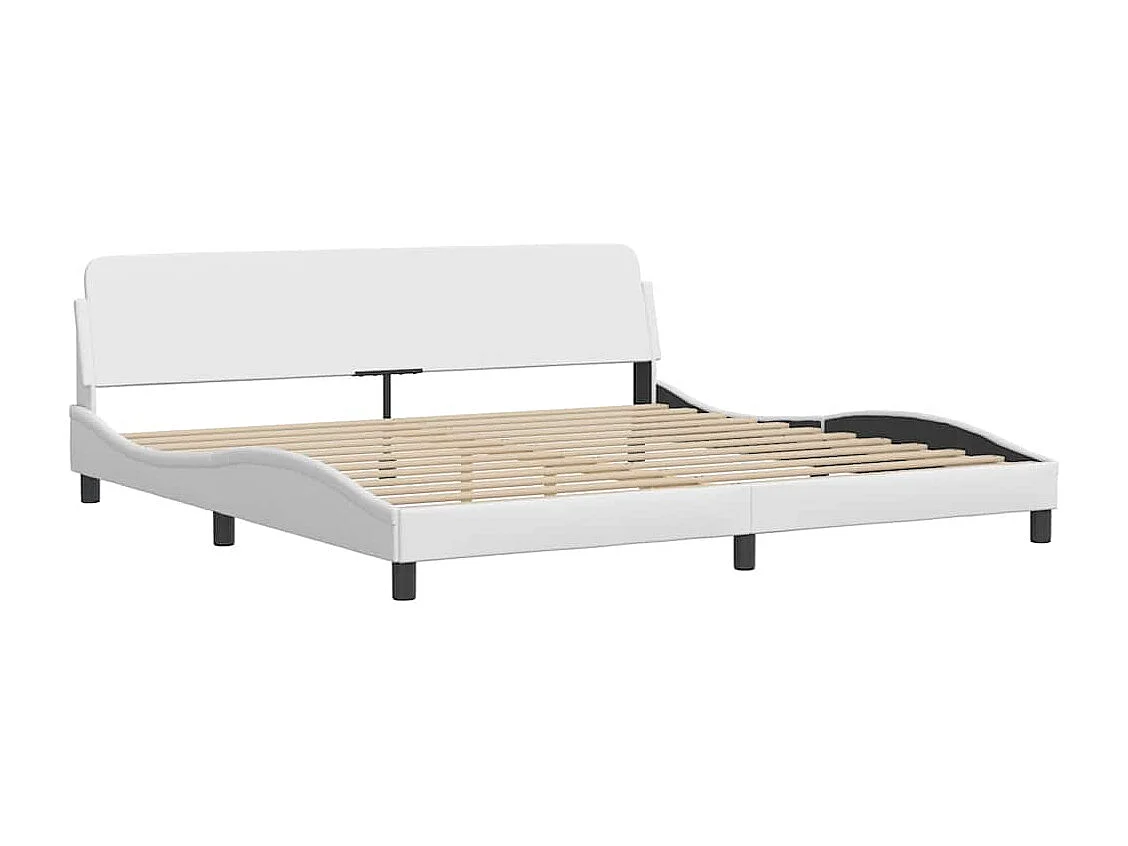 Cadre de lit sans matelas Hvar blanc 200x200 cm similicuir