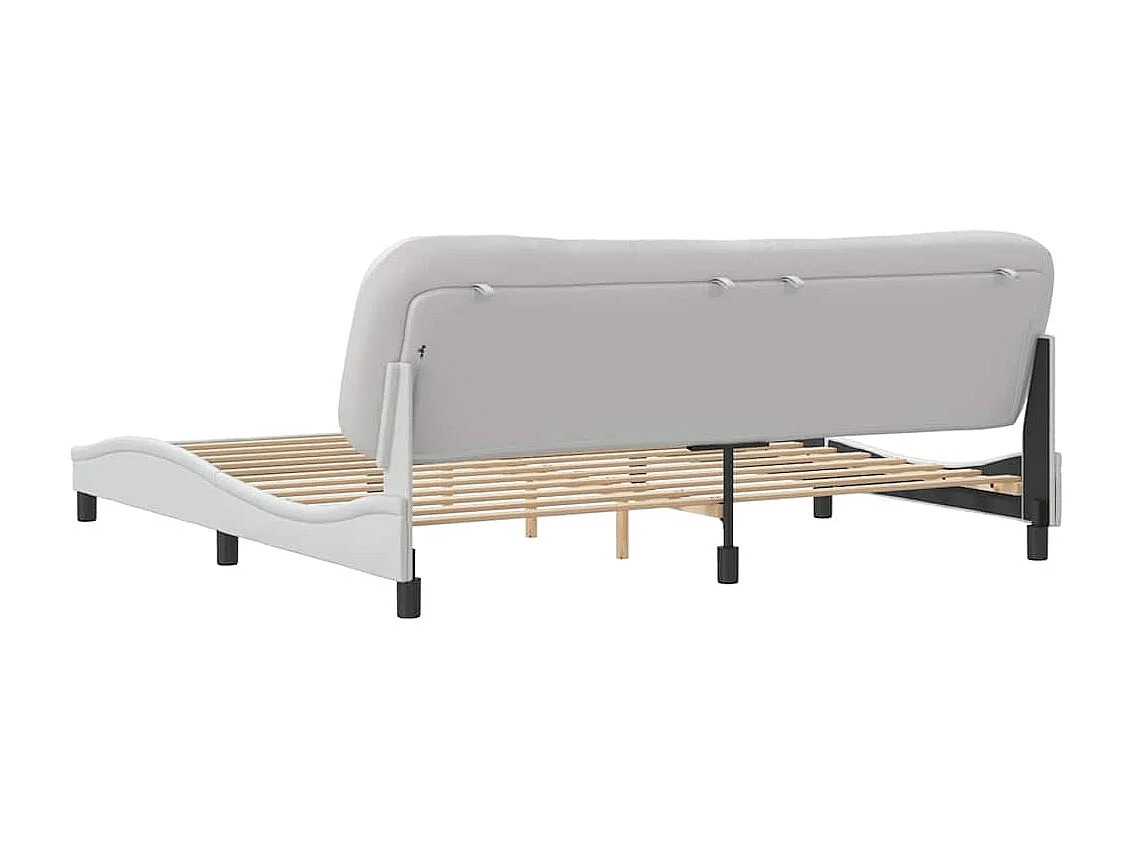 Cadre de lit sans matelas Hvar blanc 200x200 cm similicuir