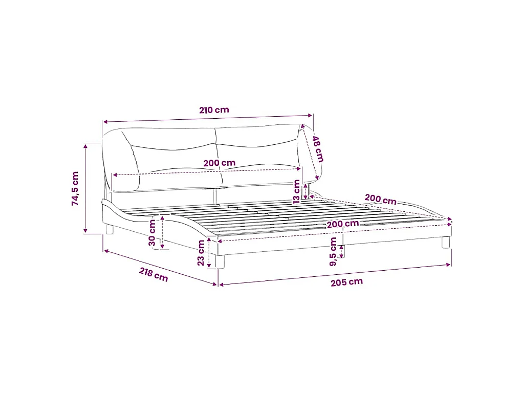 Giroletto senza Materasso Hvar Bianco 200x200 cm in Similpelle