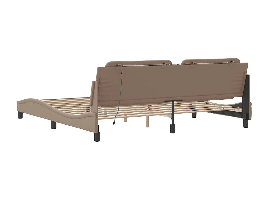 Bettgestell mit LED ohne Matratze "Zadar" Cappuccino-Braun 200x200 cm