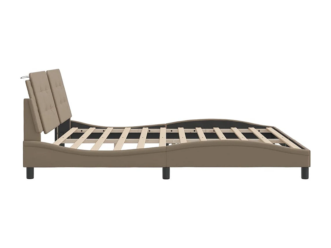 Bettgestell mit LED ohne Matratze "Zadar" Cappuccino-Braun 200x200 cm