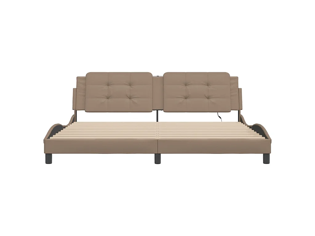 Bedframe met LED zonder matras "Zadar" cappuccino 200x200 cm