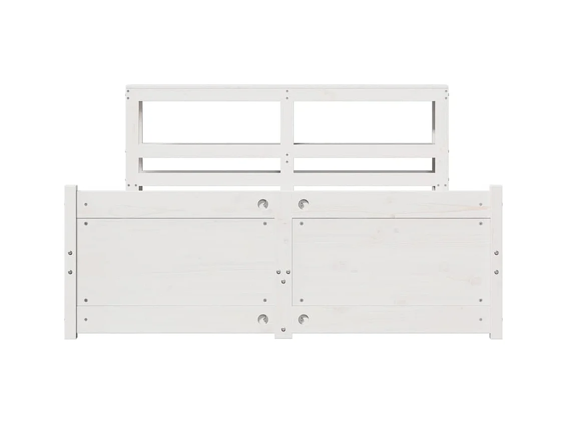 Giroletto con Testiera Bianco 150x200 cm Legno Massello di Pino